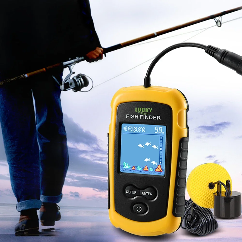 محظوظ LCD شاشة ملونة المحمولة  - مراجعة Fish Finder Transducer وسعره