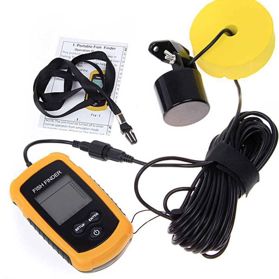 جهاز سونار محمول لتحديد مواقع  - مراجعة Fish Finder Transducer وسعره
