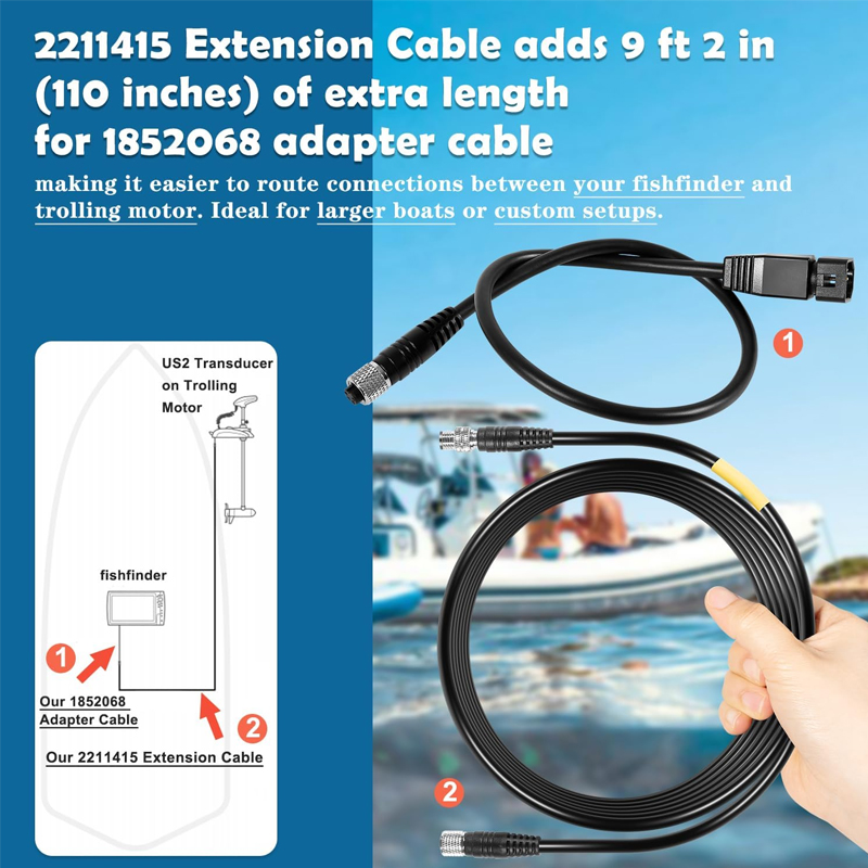 1852068 MKR-US2-8 كابل محول ذو - مراجعة Fish Finder Transducer وسعره